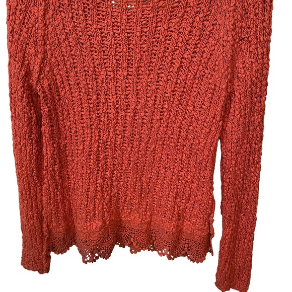 Anthropologie Knitted Knotted Women's Long Sleeve Pink Knitted Blouse Size M - Picture 9 of 11